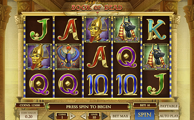 HitNSpin 線上賭場 Book of Dead 老虎機