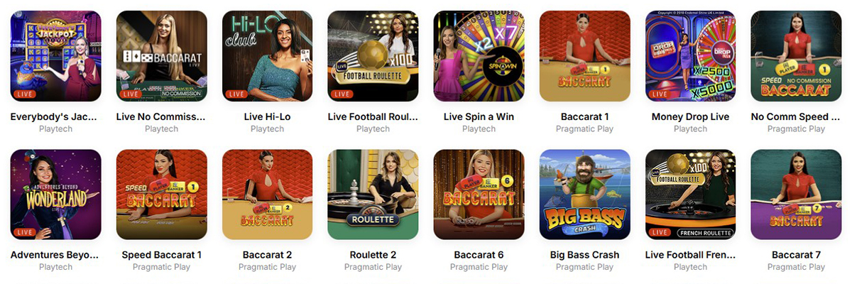 HitNSpin 輪盤, 21 點 & 其他桌上遊戲