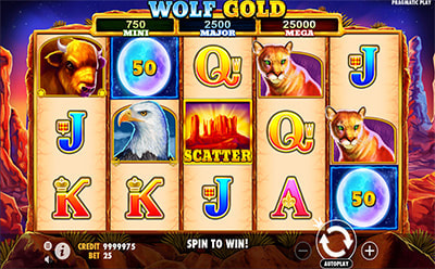 移动版Wolf Gold老虎机游戏